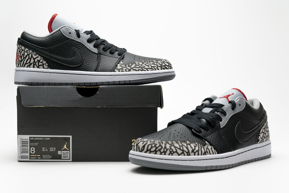 Air Jordan 1 Phat Low Black Cement Shoes